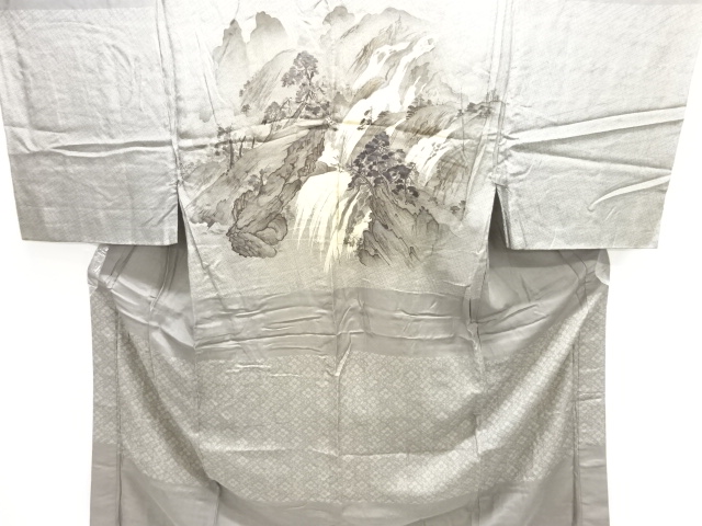 JAPANESE KIMONO / ANTIQUE MENS JUBAN / SILK / WATERFALL